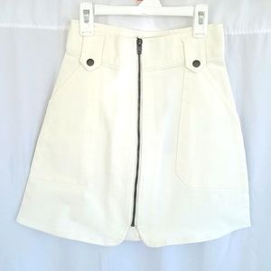 The Fifth Label Women's Faded A-Line Denim Ivory Skirt  Size 00